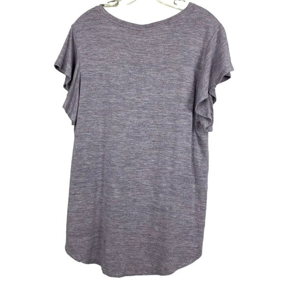Dolan Left Coast Collection Grey Scoop Flutter Short Sleeve Top Size Medium‎ - Picture 7 of 10